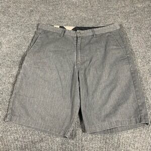 Volcom Shorts Mens 36 Chino‎ Gray Flat Front Skate BMX Punk Rock Stone Baggy